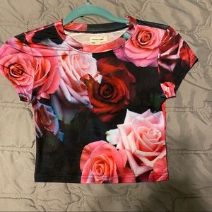 Womens small floral crop top
